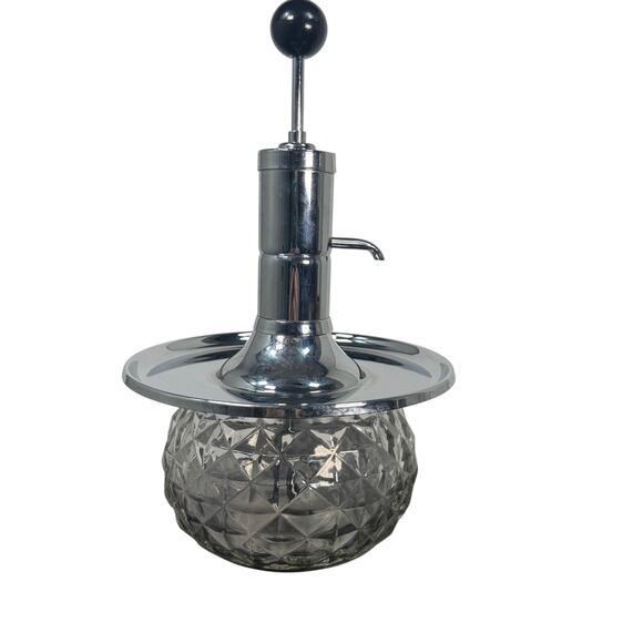 Vintage Park Sherman Glass & Chrome Pump Liquor Dispenser Mid Century Barware - Picture 3 of 7